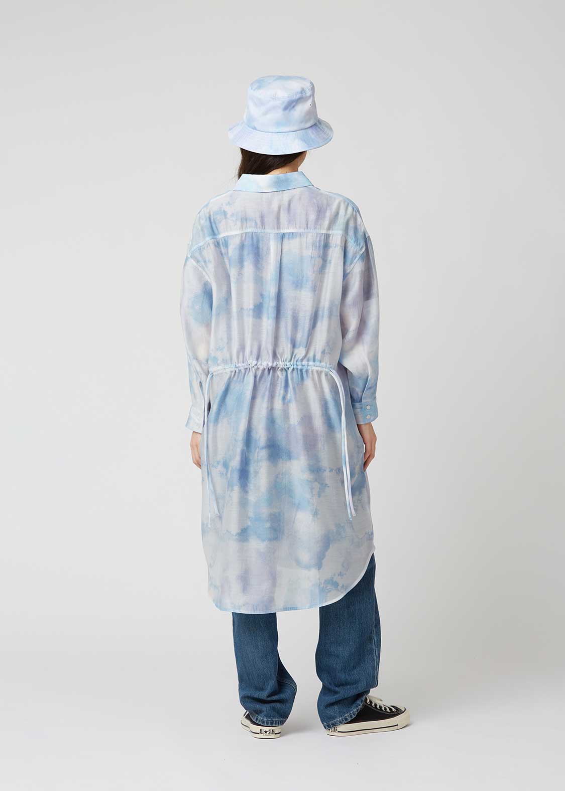 Long Sleeve Sheer Shirt One-Piece (Shimaenaga 2) - Image 2