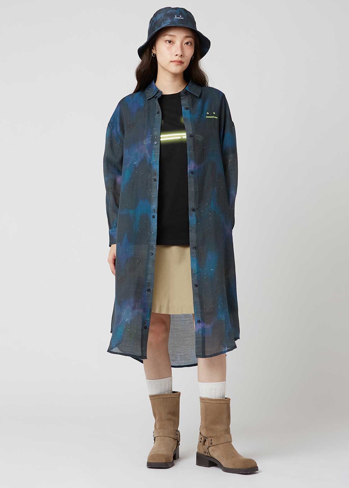 Long Sleeve Sheer Shirt One-Piece (Beautiful Shadow March) - Image 10