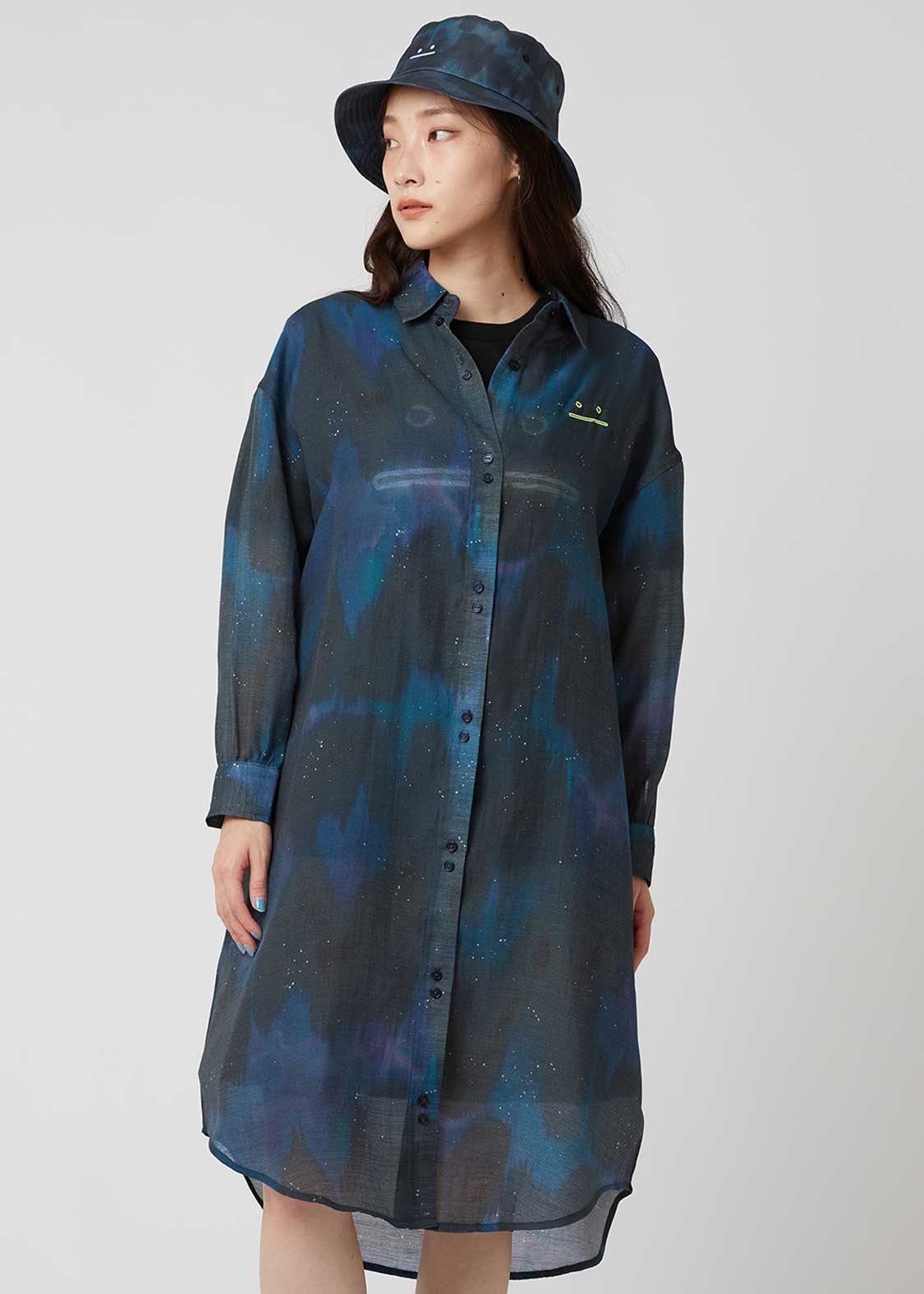 Long Sleeve Sheer Shirt One-Piece (Beautiful Shadow March) - Image 7