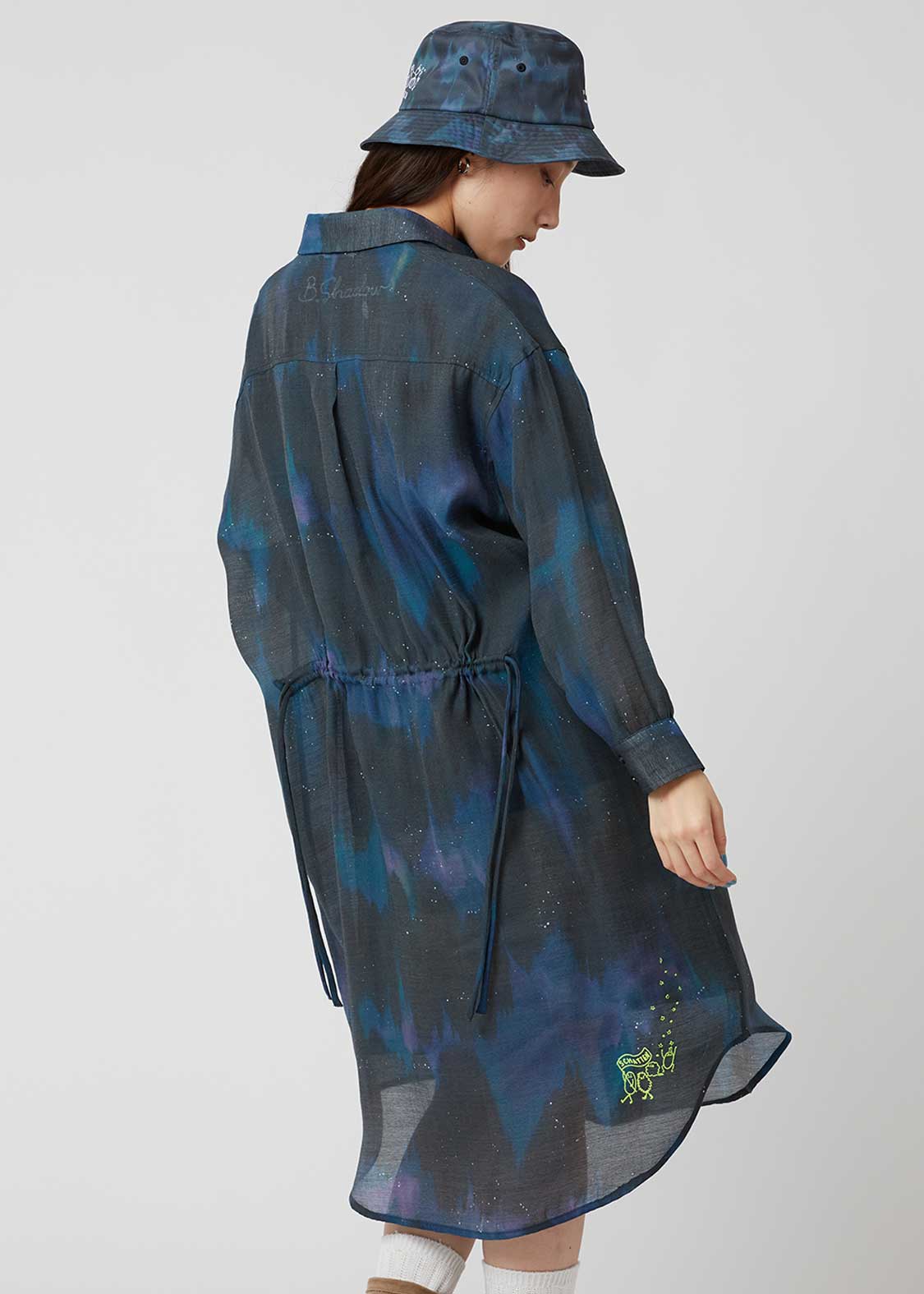 Long Sleeve Sheer Shirt One-Piece (Beautiful Shadow March) - Image 8
