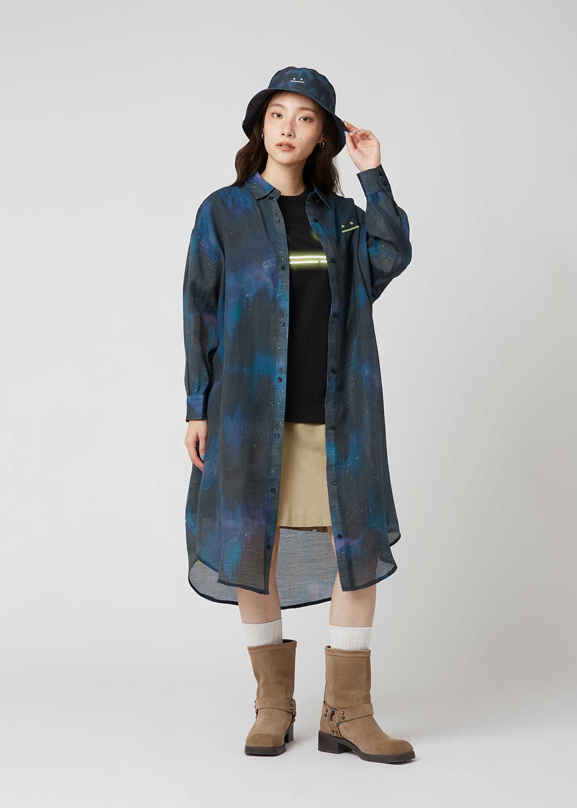 Long Sleeve Sheer Shirt One-Piece (Beautiful Shadow March) - Image 9