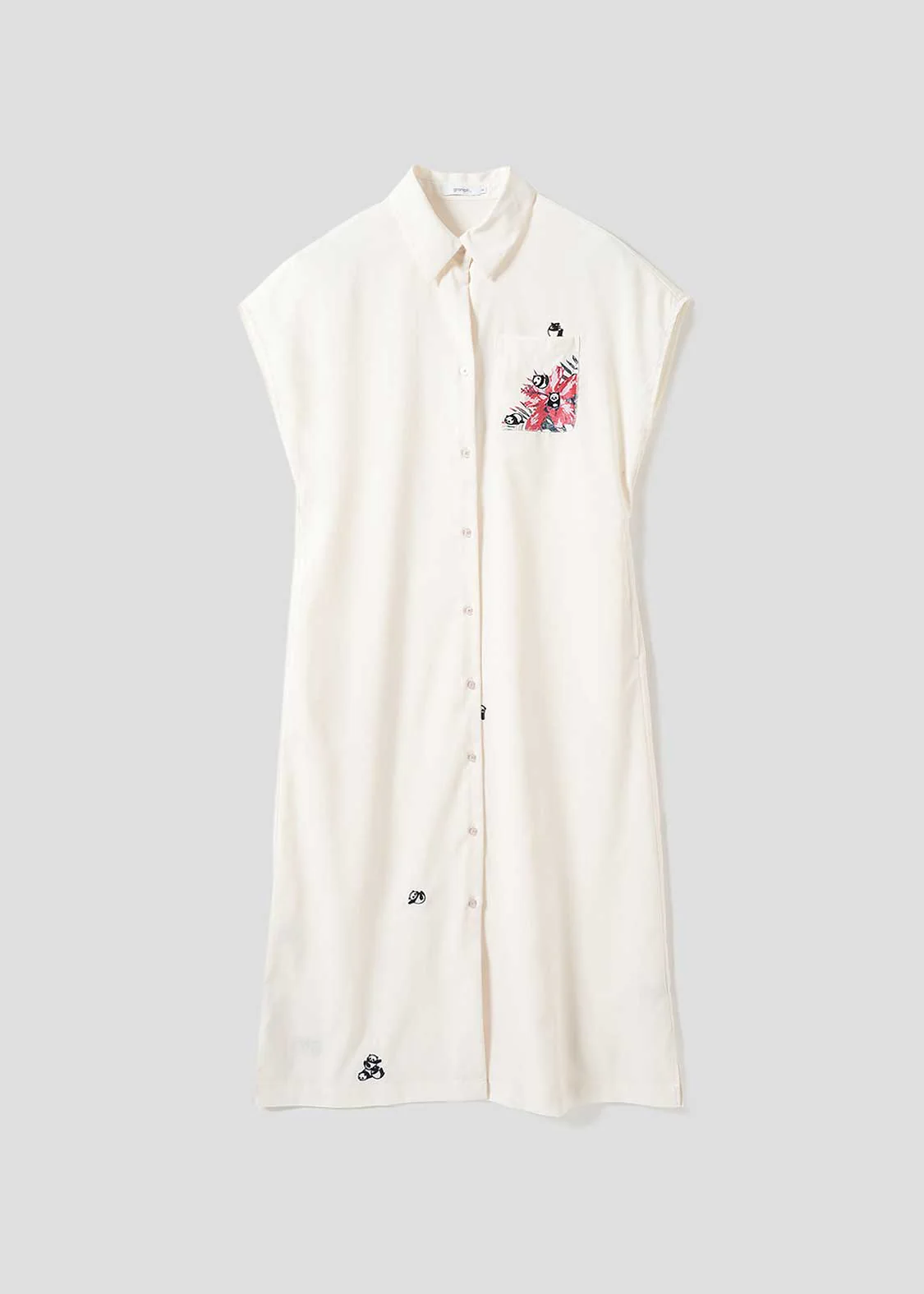Rolling Pandas Hibiscus | Linen Touch Short Sleeve Shirt Dress