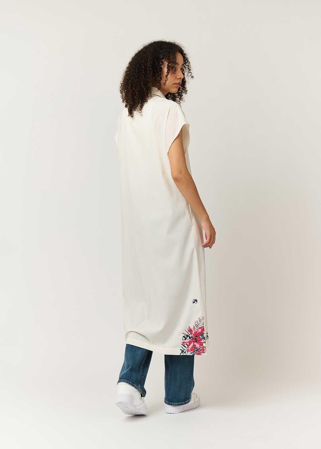 Rolling Pandas Hibiscus | Linen Touch Short Sleeve Shirt Dress - Image 10