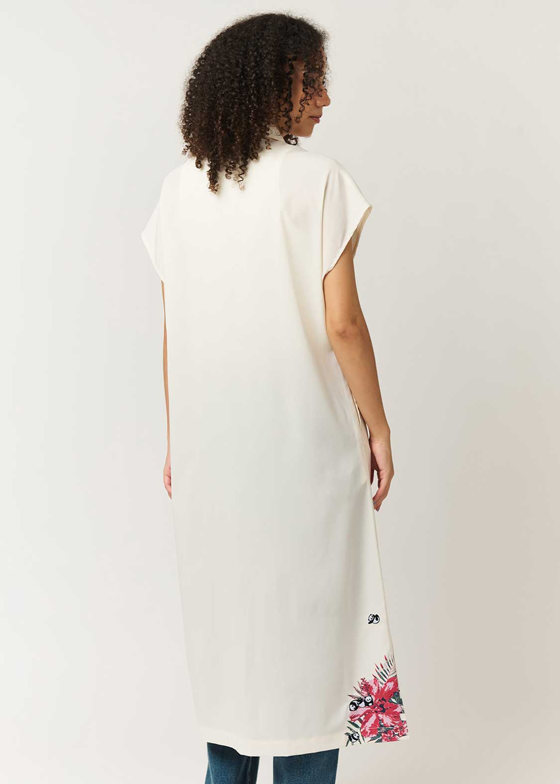 Rolling Pandas Hibiscus | Linen Touch Short Sleeve Shirt Dress - Image 7