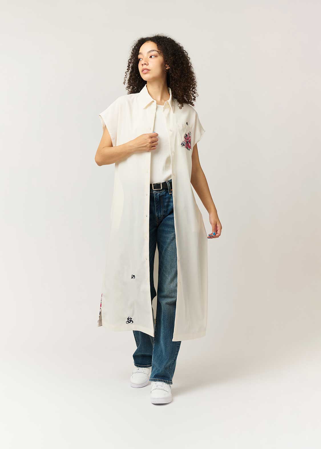 Rolling Pandas Hibiscus | Linen Touch Short Sleeve Shirt Dress - Image 8