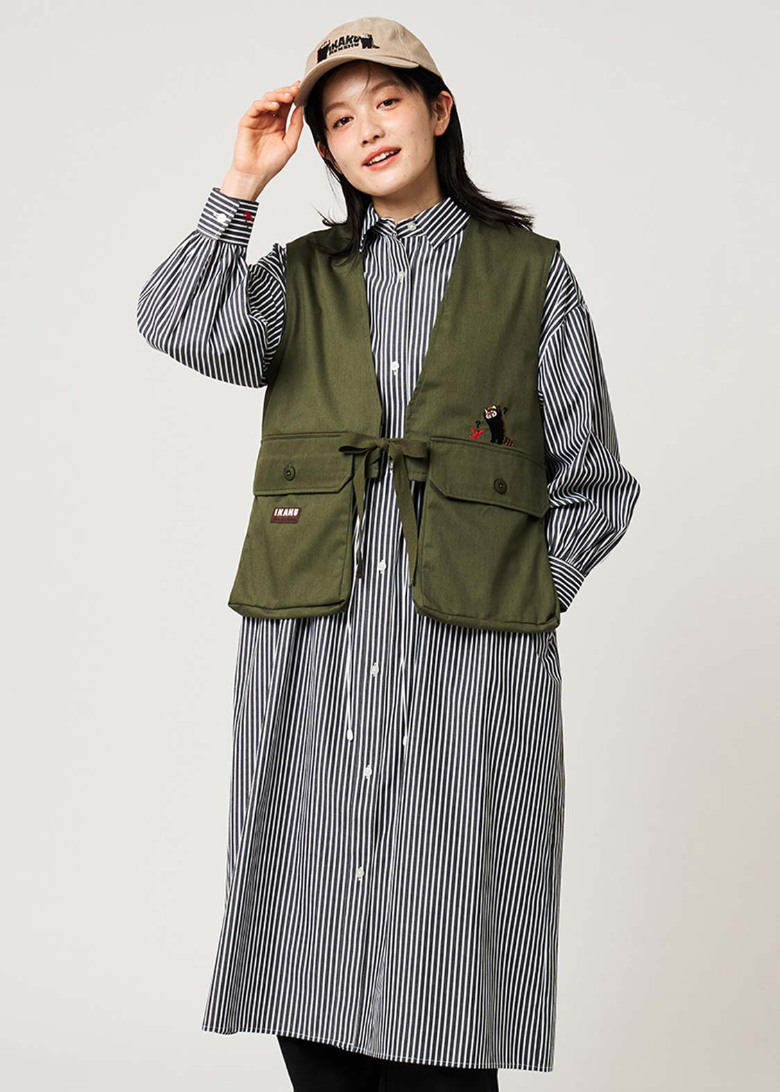 Ikaku Bikkuri Hatena | Striped Shirt Dress - Image 6