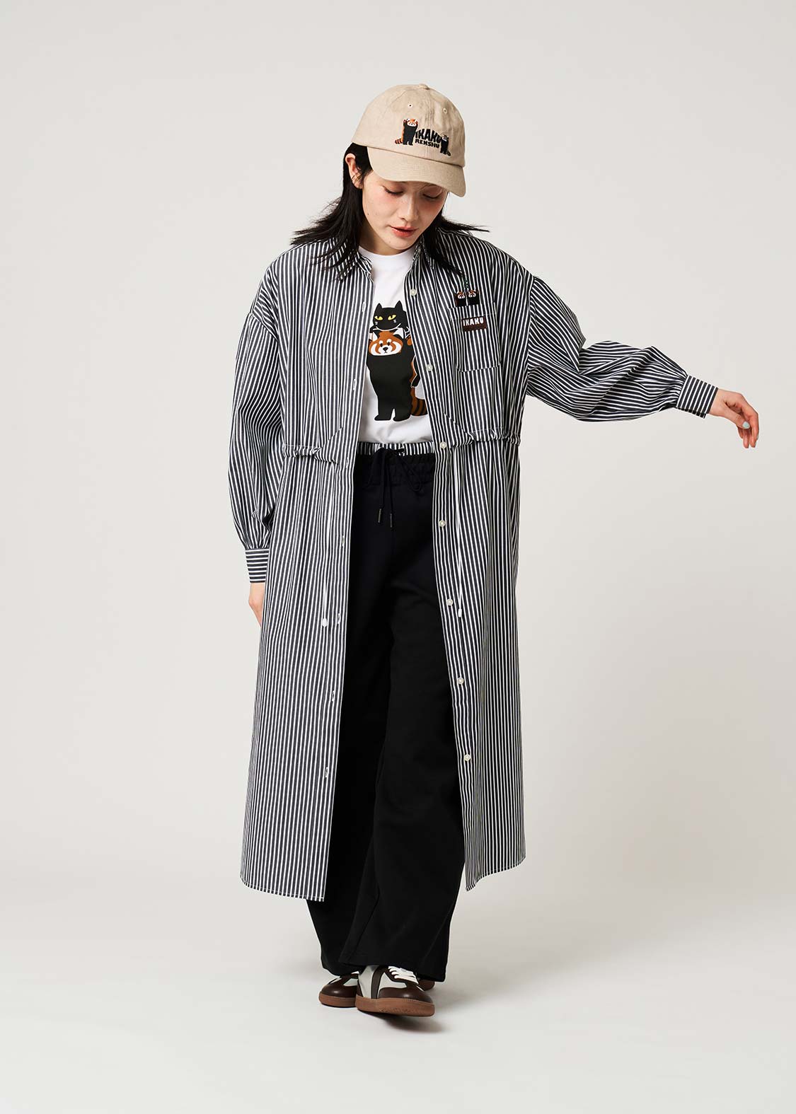 Ikaku Bikkuri Hatena | Striped Shirt Dress - Image 8