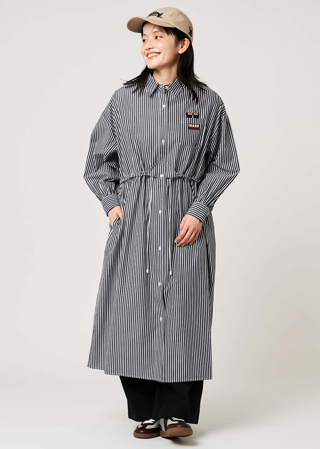 Ikaku Bikkuri Hatena | Striped Shirt Dress - Image 9