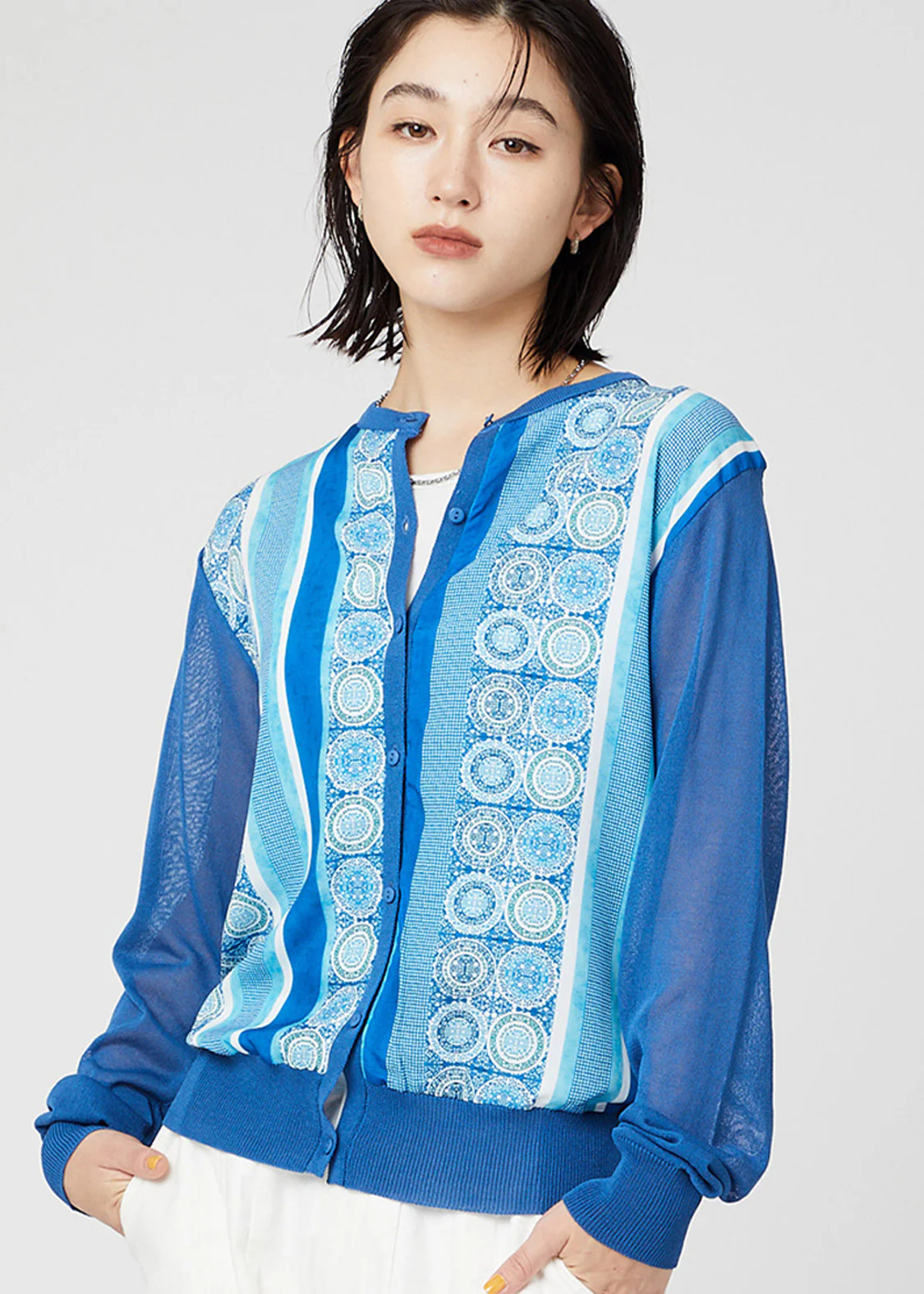 Sheer Long Sleeve Cardigan (Nostalgic Pottery) - Image 7