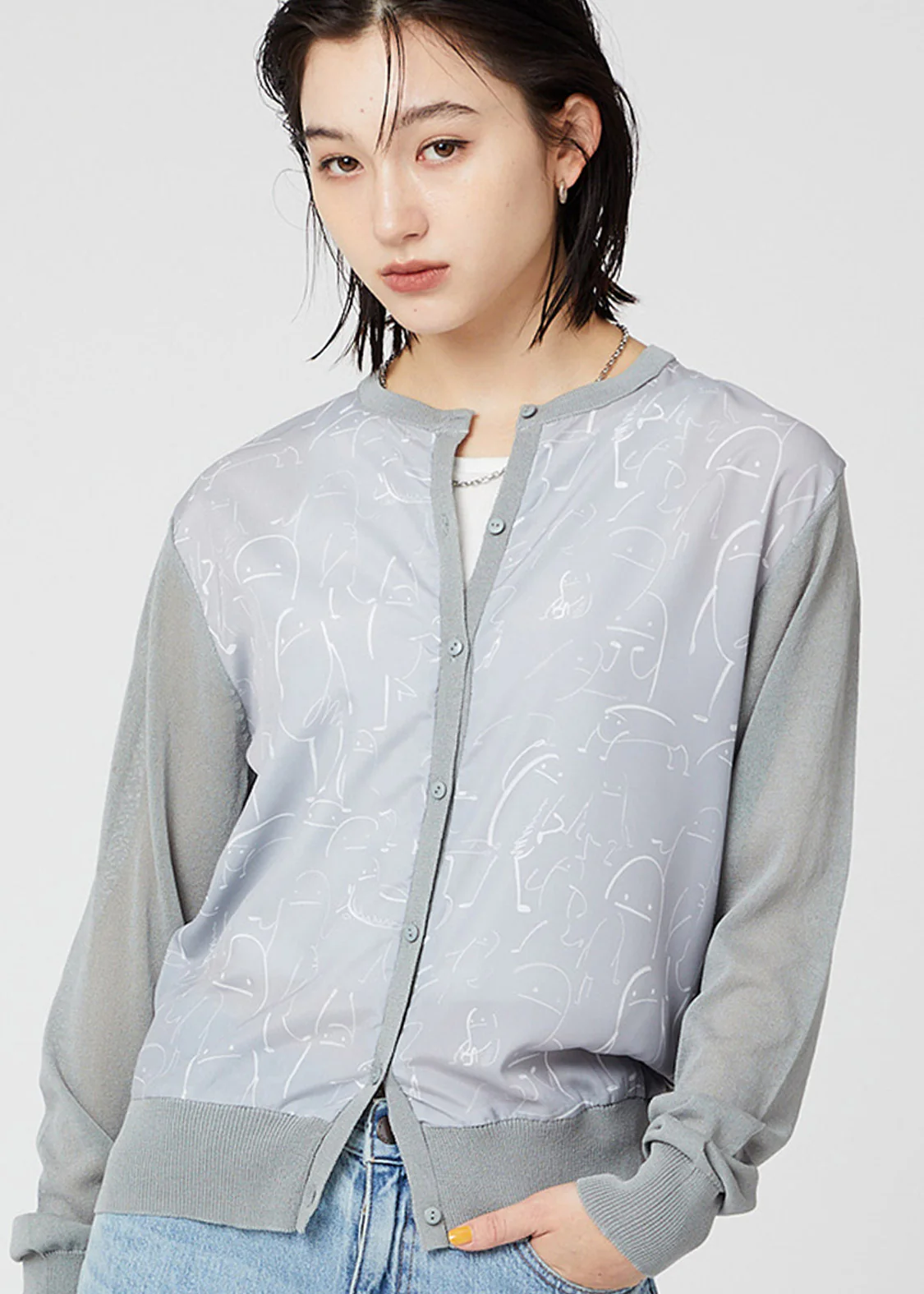 Sheer Long Sleeve Cardigan (Croquis BS) - Image 7