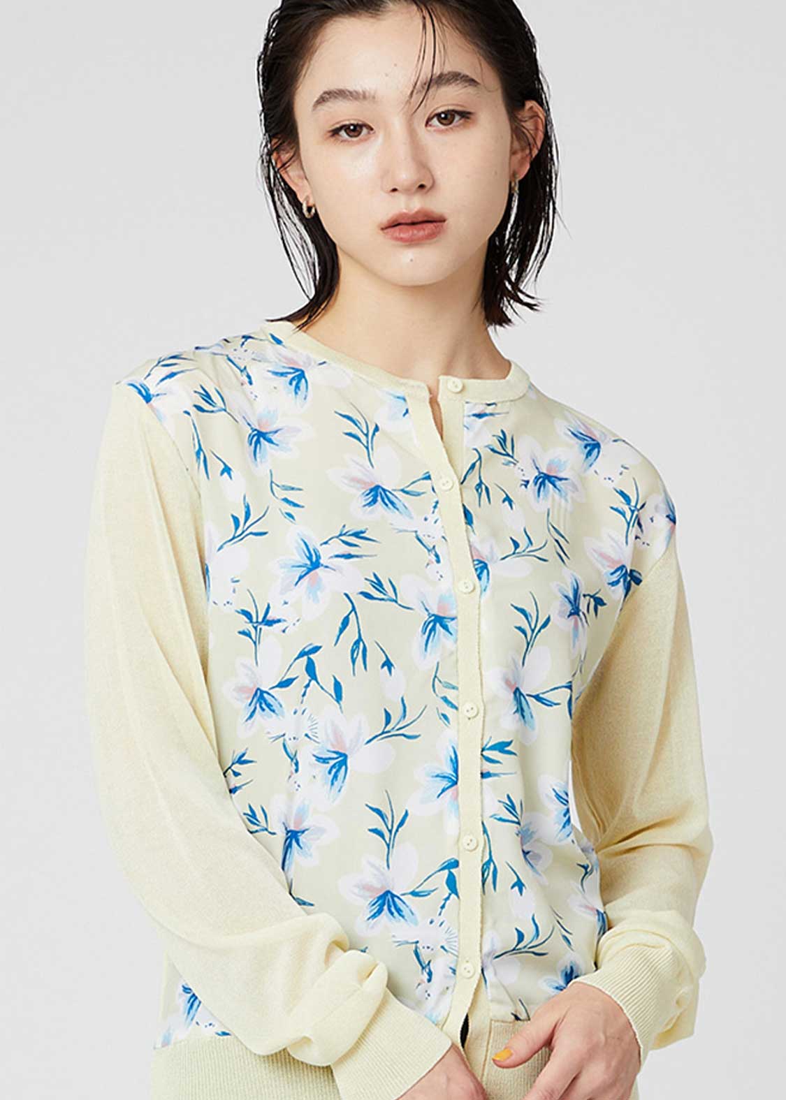 Sheer Long Sleeve Cardigan (Shimaenaga Flowers) - Image 6
