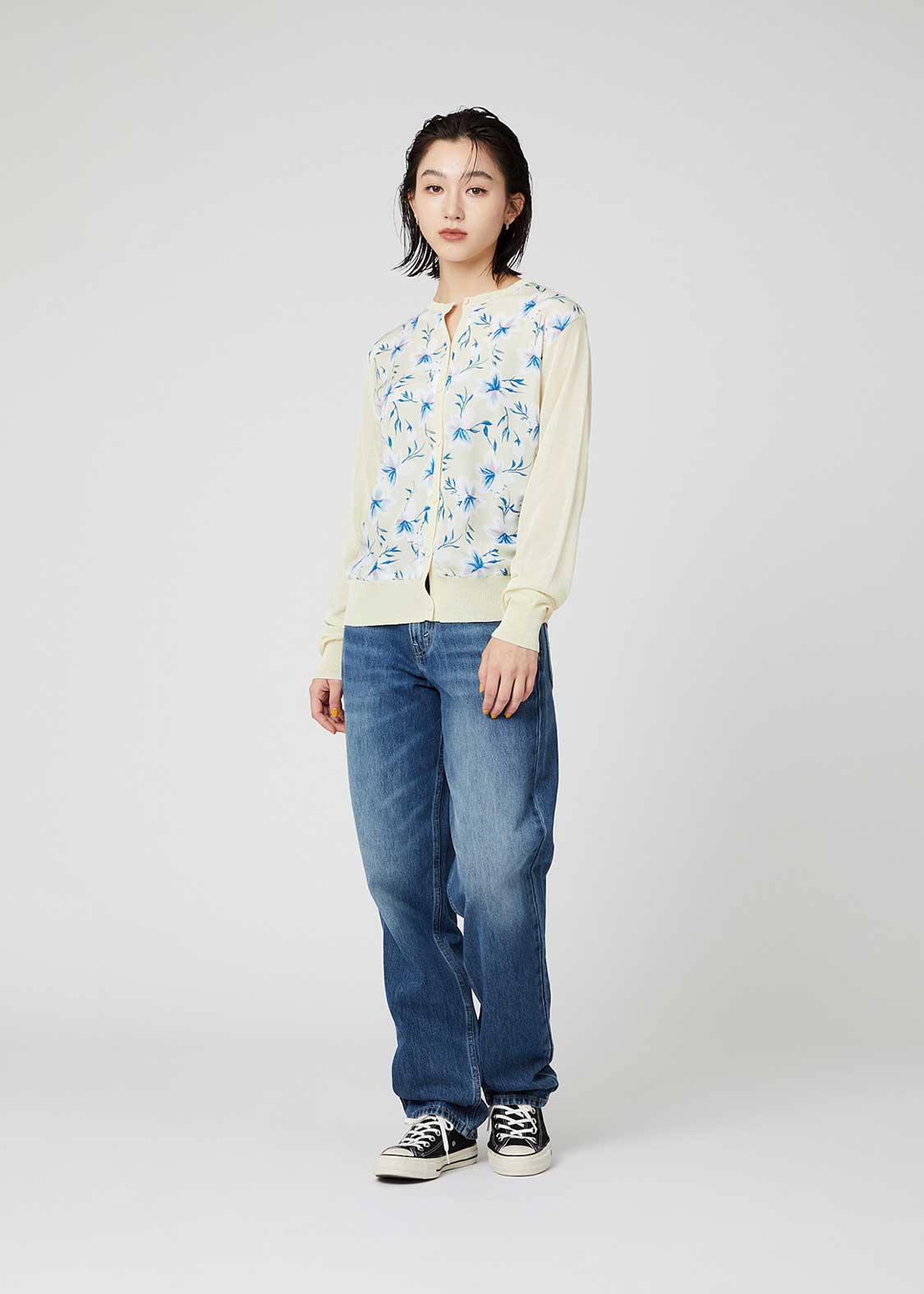 Sheer Long Sleeve Cardigan (Shimaenaga Flowers) - Image 8