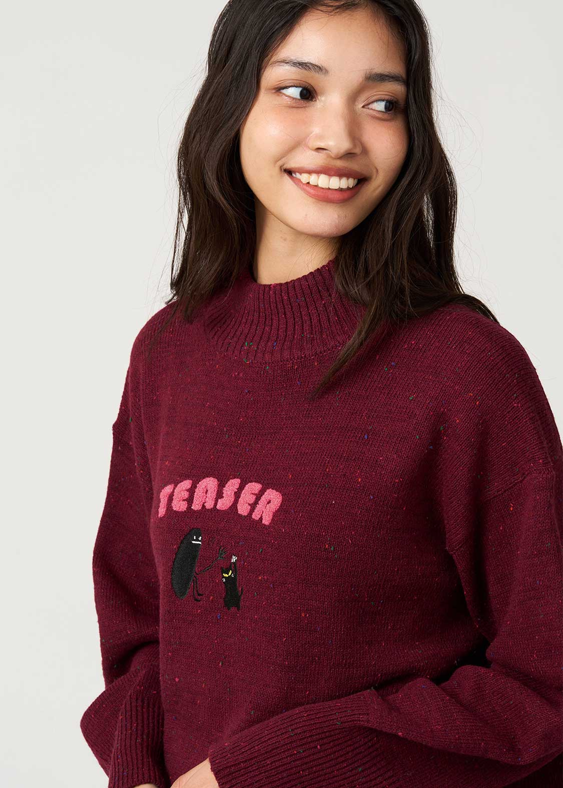 Neko Kaburi Beautiful Shadow | Coloured Nep High Neck Knit - Image 6