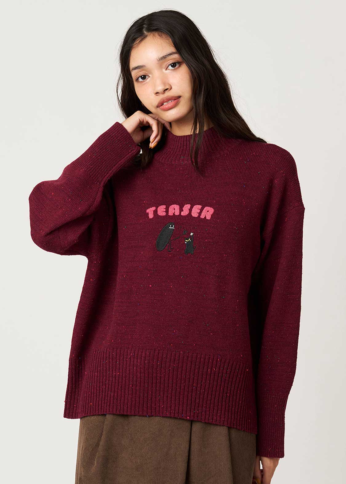 Neko Kaburi Beautiful Shadow | Coloured Nep High Neck Knit - Image 9