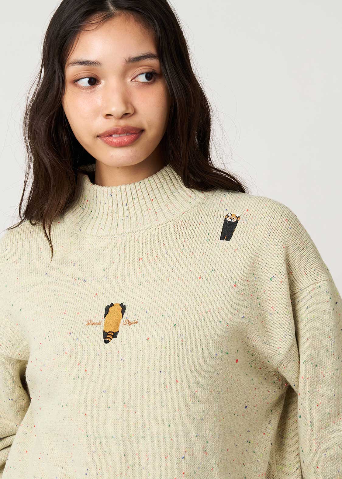 Ikaku Back Style | Coloured Nep High Neck Knit - Image 6