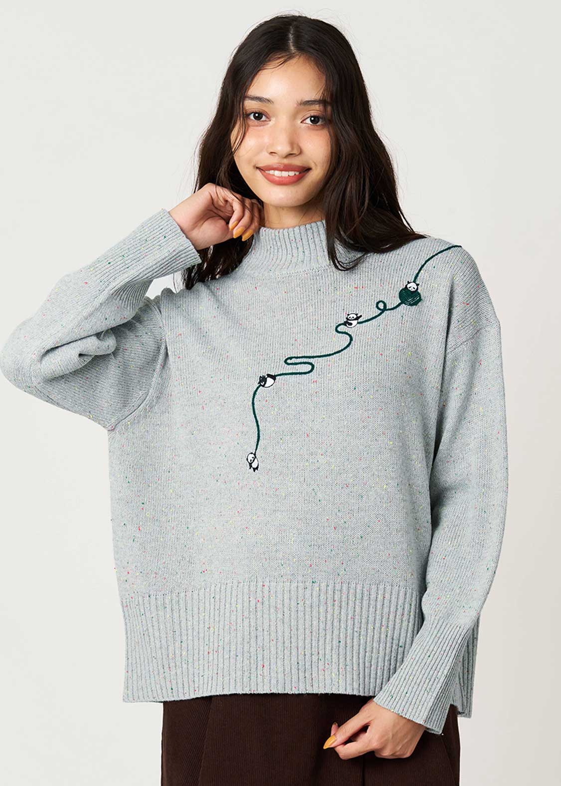 Rolling Pandas Kate | Coloured Nep High Neck Knit - Image 6