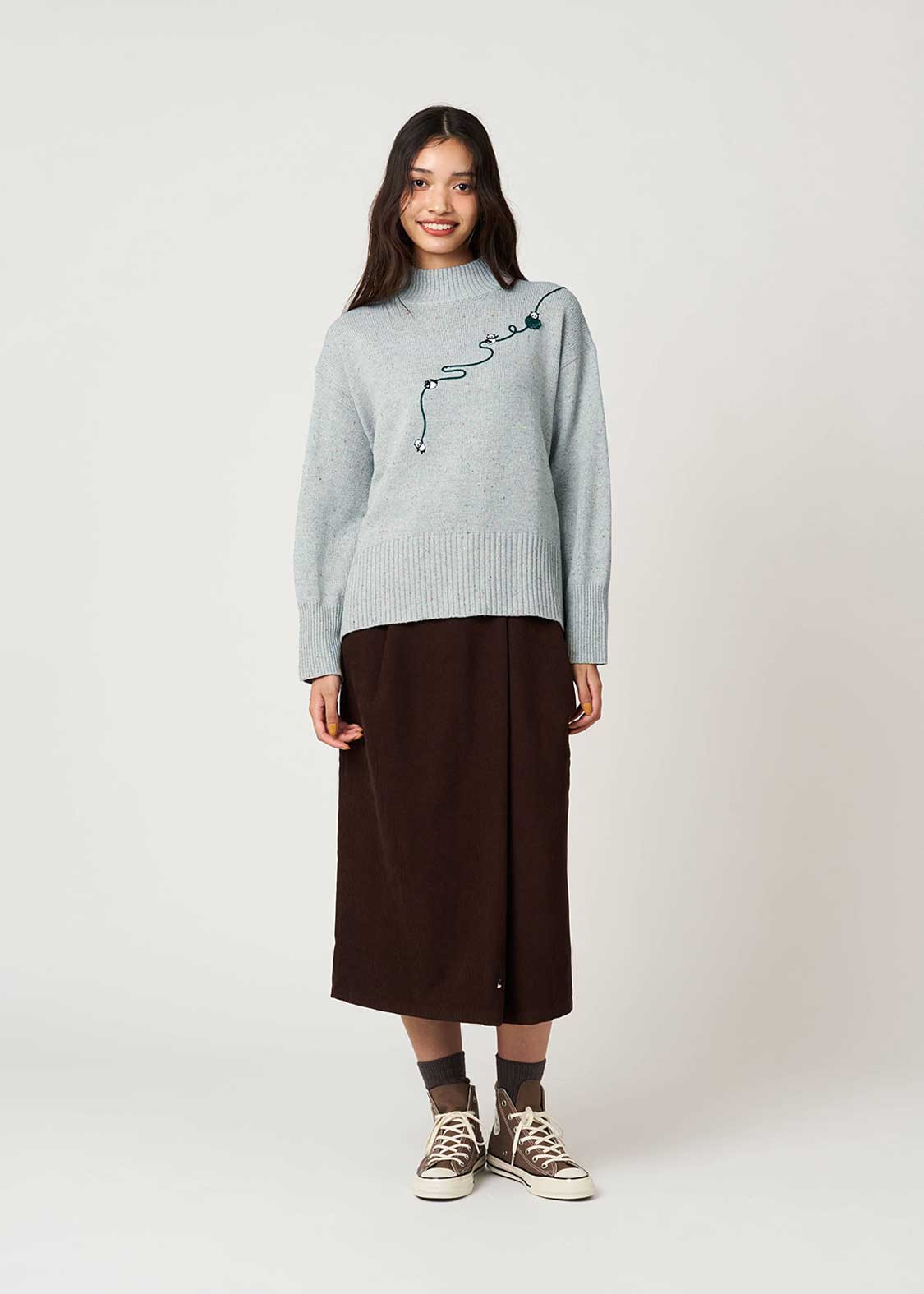 Rolling Pandas Kate | Coloured Nep High Neck Knit - Image 8
