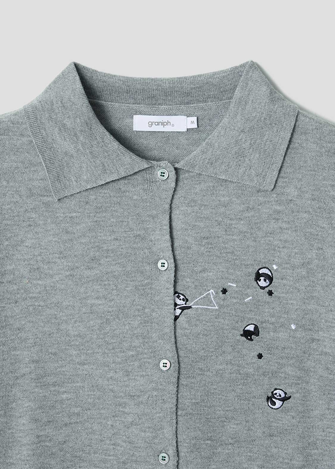 Rolling Pandas Party | Collared Knit Cardigan - Image 3