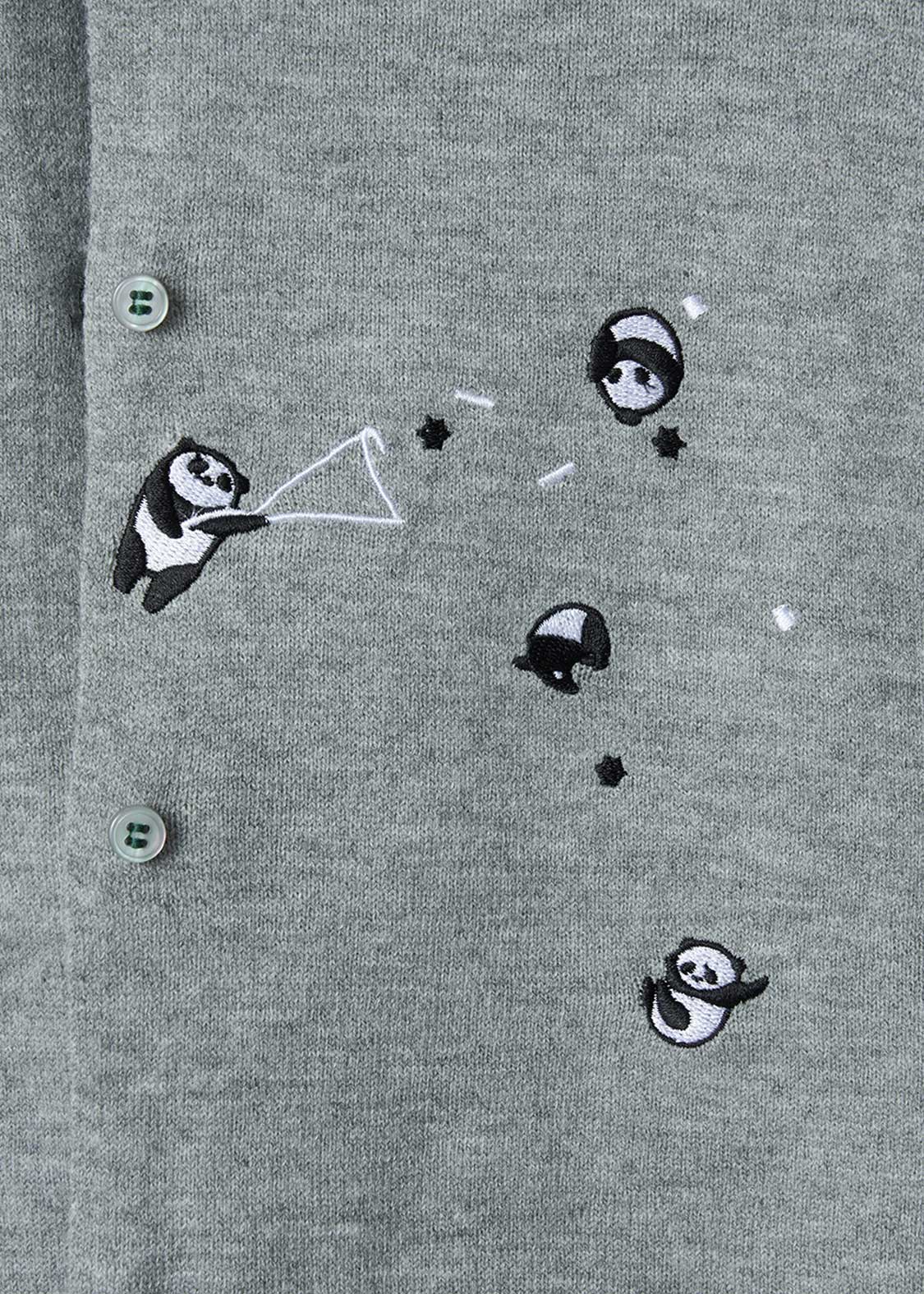 Rolling Pandas Party | Collared Knit Cardigan - Image 4