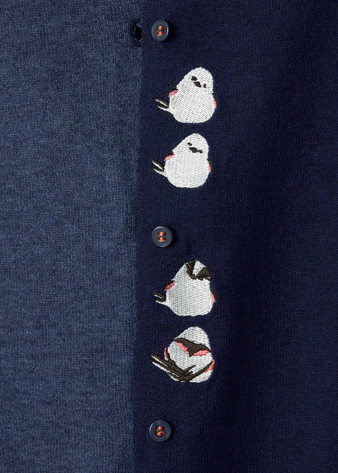 Long-Tailed Tit | Collared Knit Cardigan - Image 3
