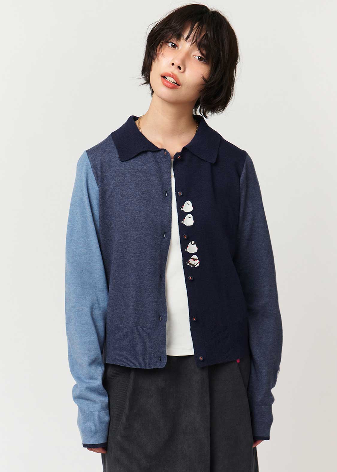 Long-Tailed Tit | Collared Knit Cardigan - Image 6