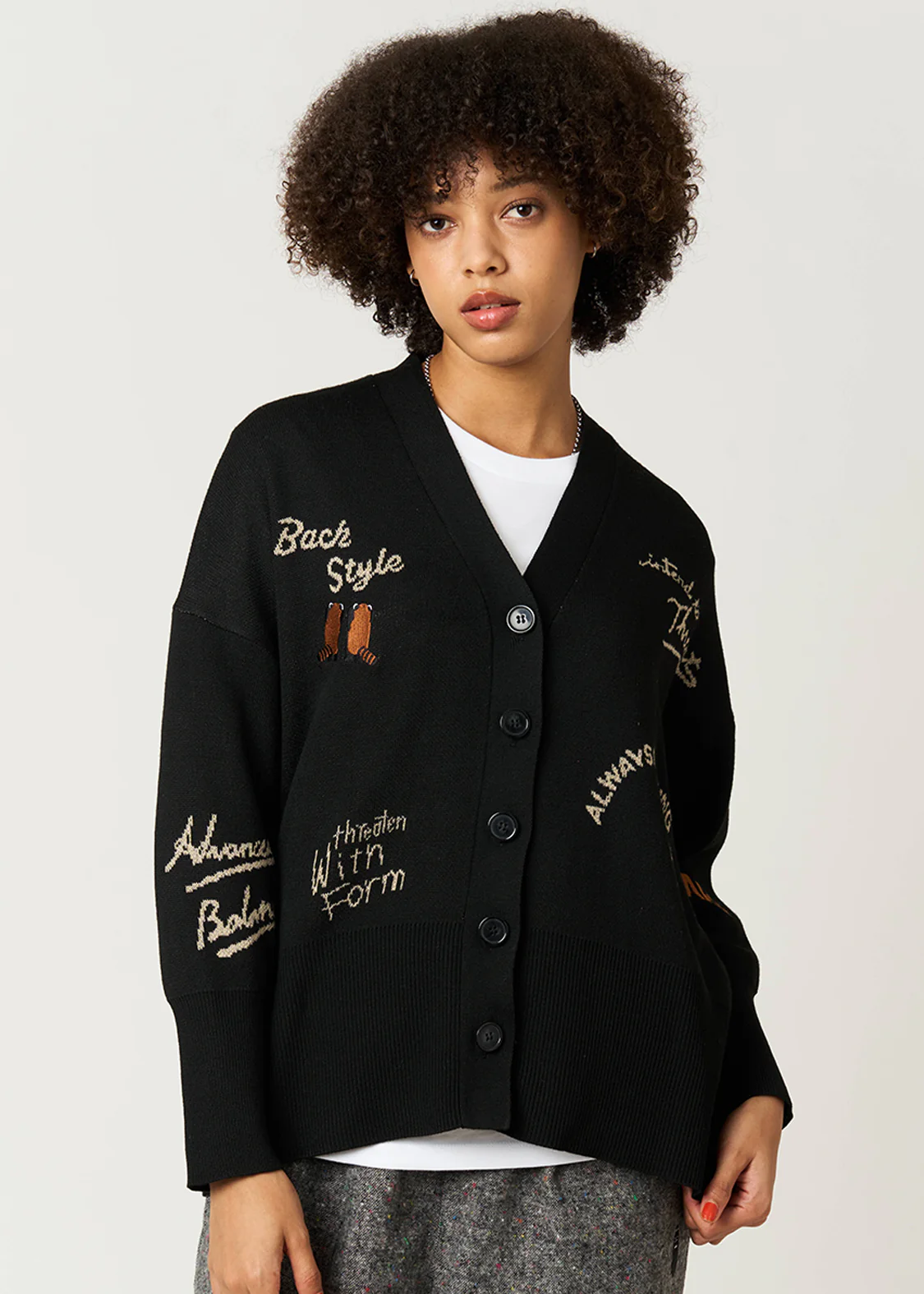 Ikaku Back Style | V-Neck Knit Cardigan - Image 6