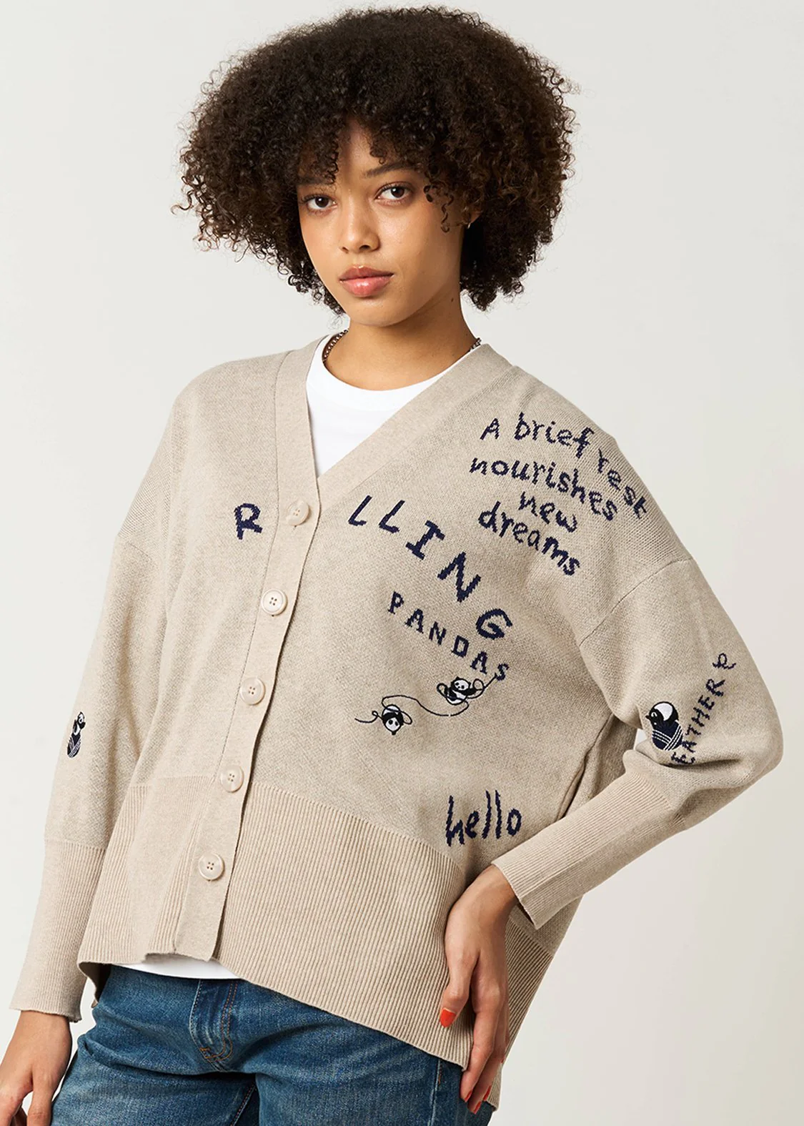 Rolling Pandas Kate | V-Neck Knit Cardigan - Image 6