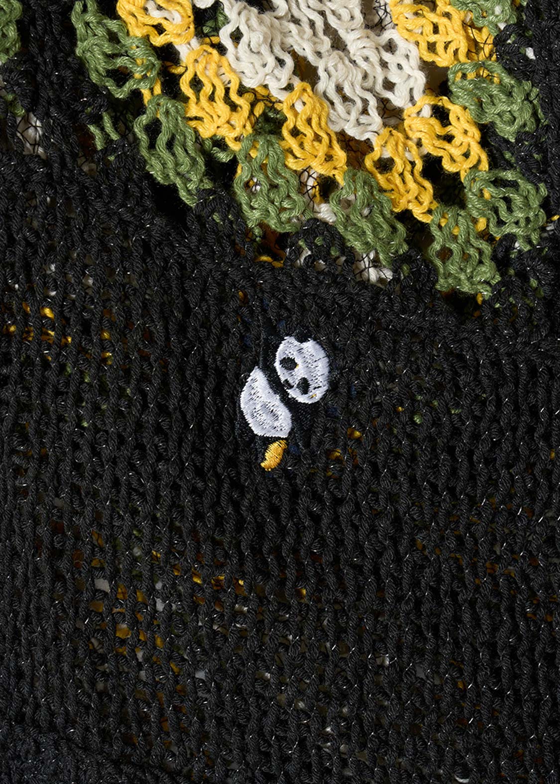 Rolling Pandas Painting | Crochet Short Knit Cardigan - Image 4