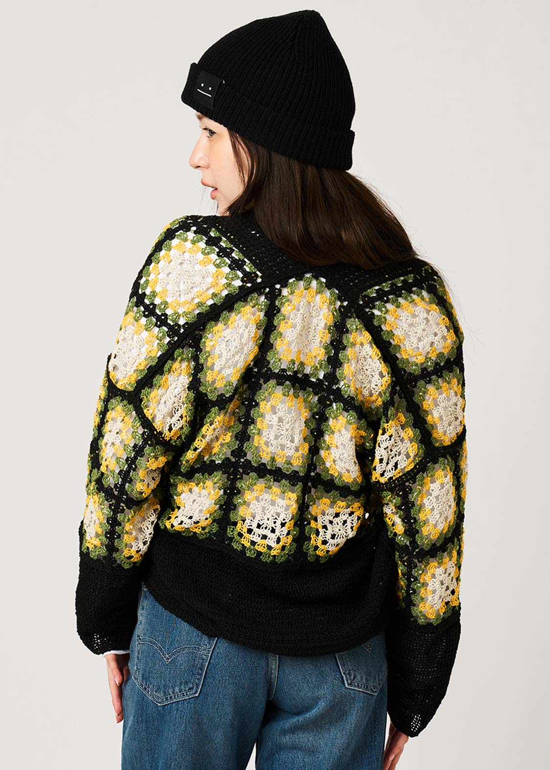 Rolling Pandas Painting | Crochet Short Knit Cardigan - Image 7