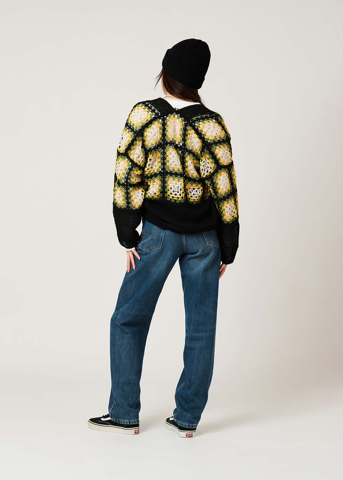 Rolling Pandas Painting | Crochet Short Knit Cardigan - Image 8