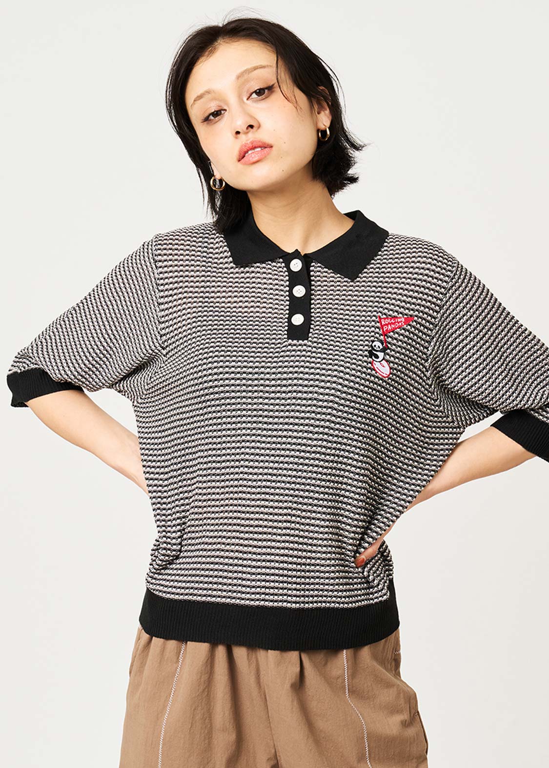 Rolling Panda'S Donuts | Knit Polo Shirt - Image 6