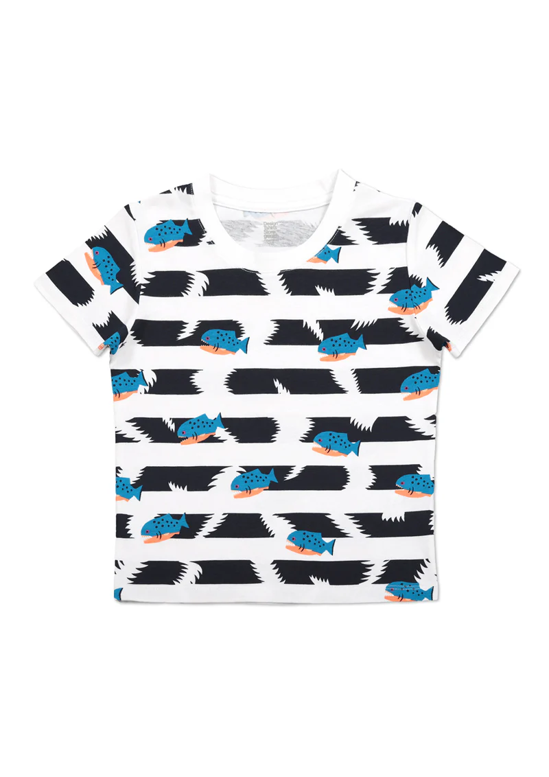 Multi Pattern Short Sleeve Tee (Piranha border) - Image 3
