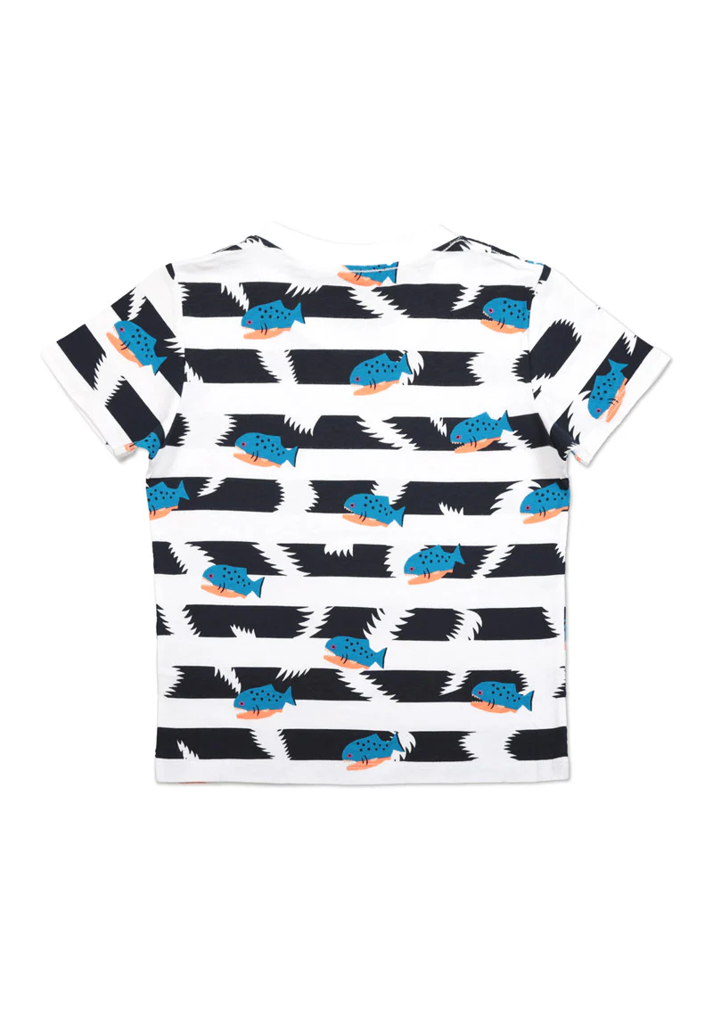 Multi Pattern Short Sleeve Tee (Piranha border) - Image 4