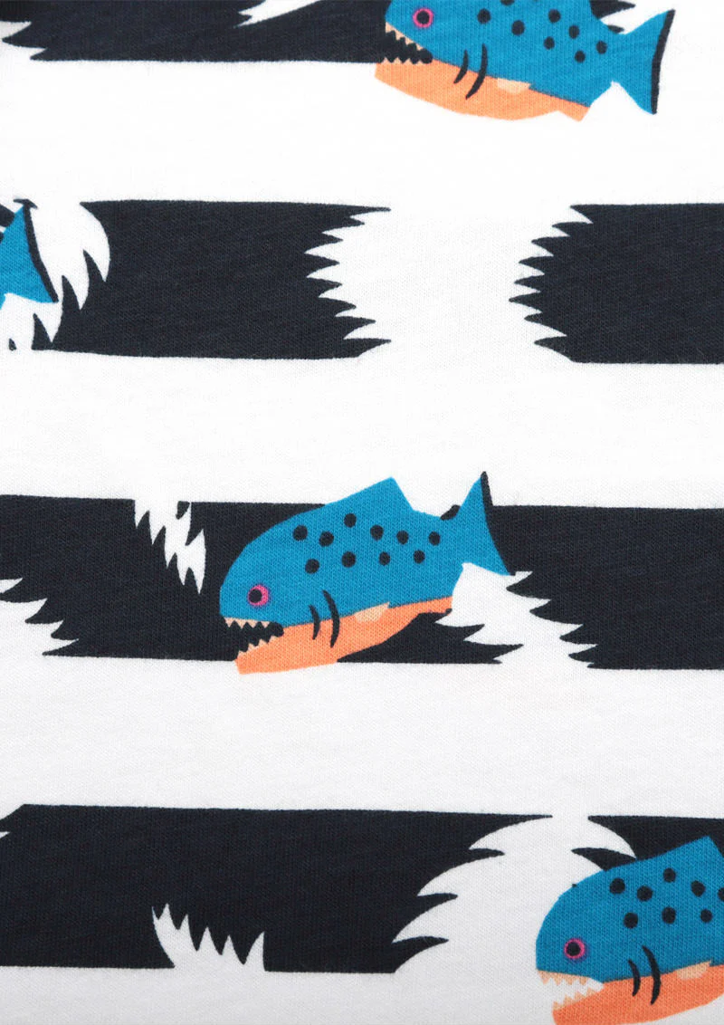 Multi Pattern Short Sleeve Tee (Piranha border) - Image 6