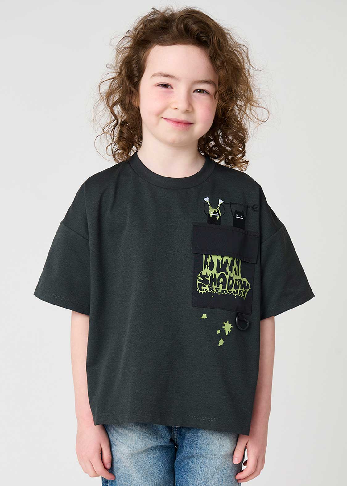 Big Pocket Big Silhouette Dry Short Sleeve Tee (Beautiful Shadow Creature) - Kids - Image 10