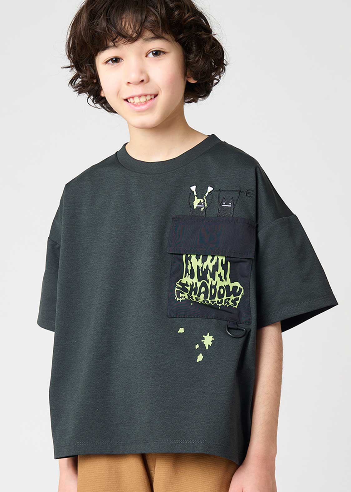 Big Pocket Big Silhouette Dry Short Sleeve Tee (Beautiful Shadow Creature) - Kids - Image 7
