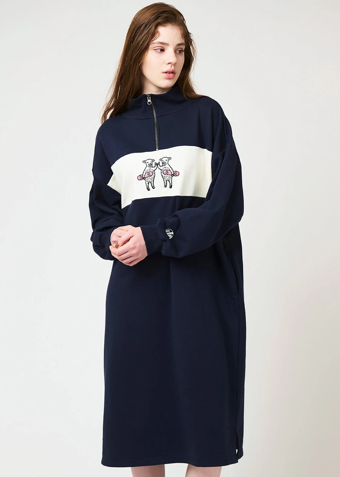 Half Zip Sweat One-Piece (Lamb Chop Skate) - Image 6