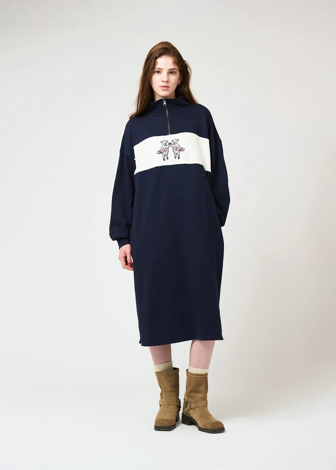 Half Zip Sweat One-Piece (Lamb Chop Skate) - Image 8