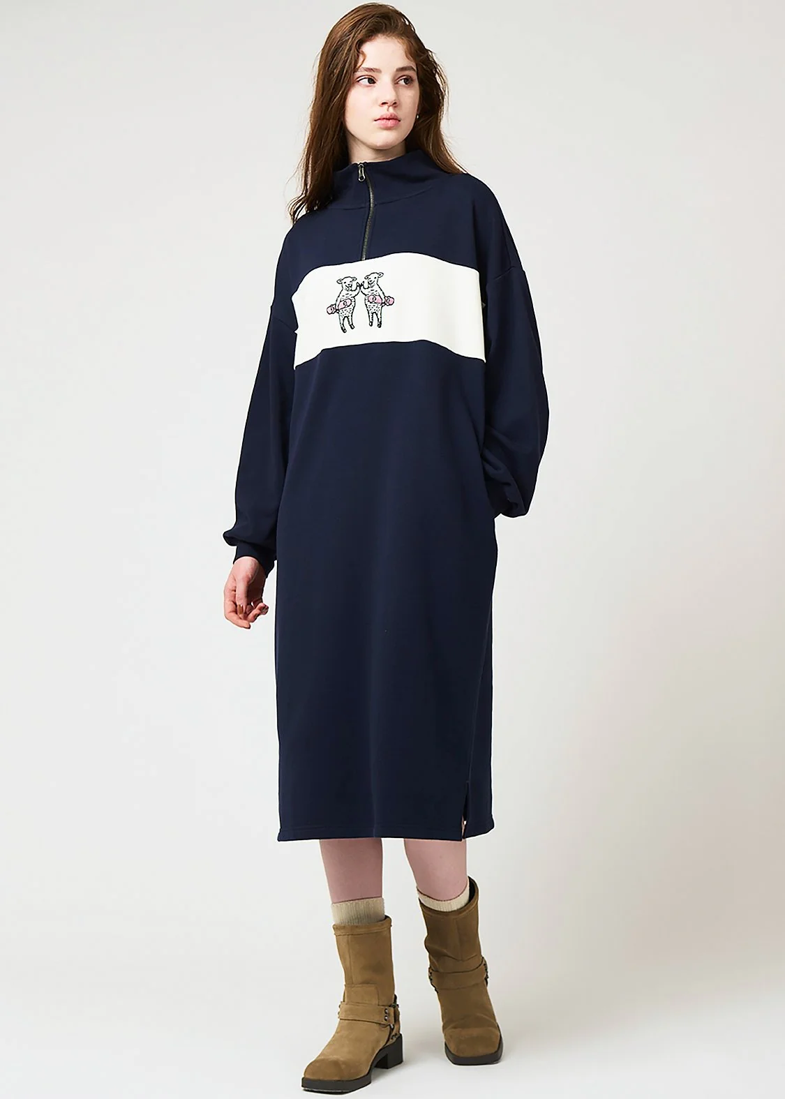 Half Zip Sweat One-Piece (Lamb Chop Skate) - Image 9
