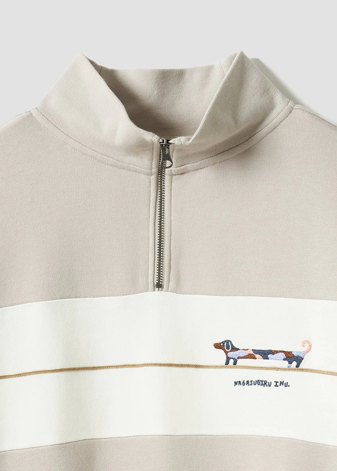 Half Zip Sweat One-Piece (Nagasugiru Inu) - Image 3