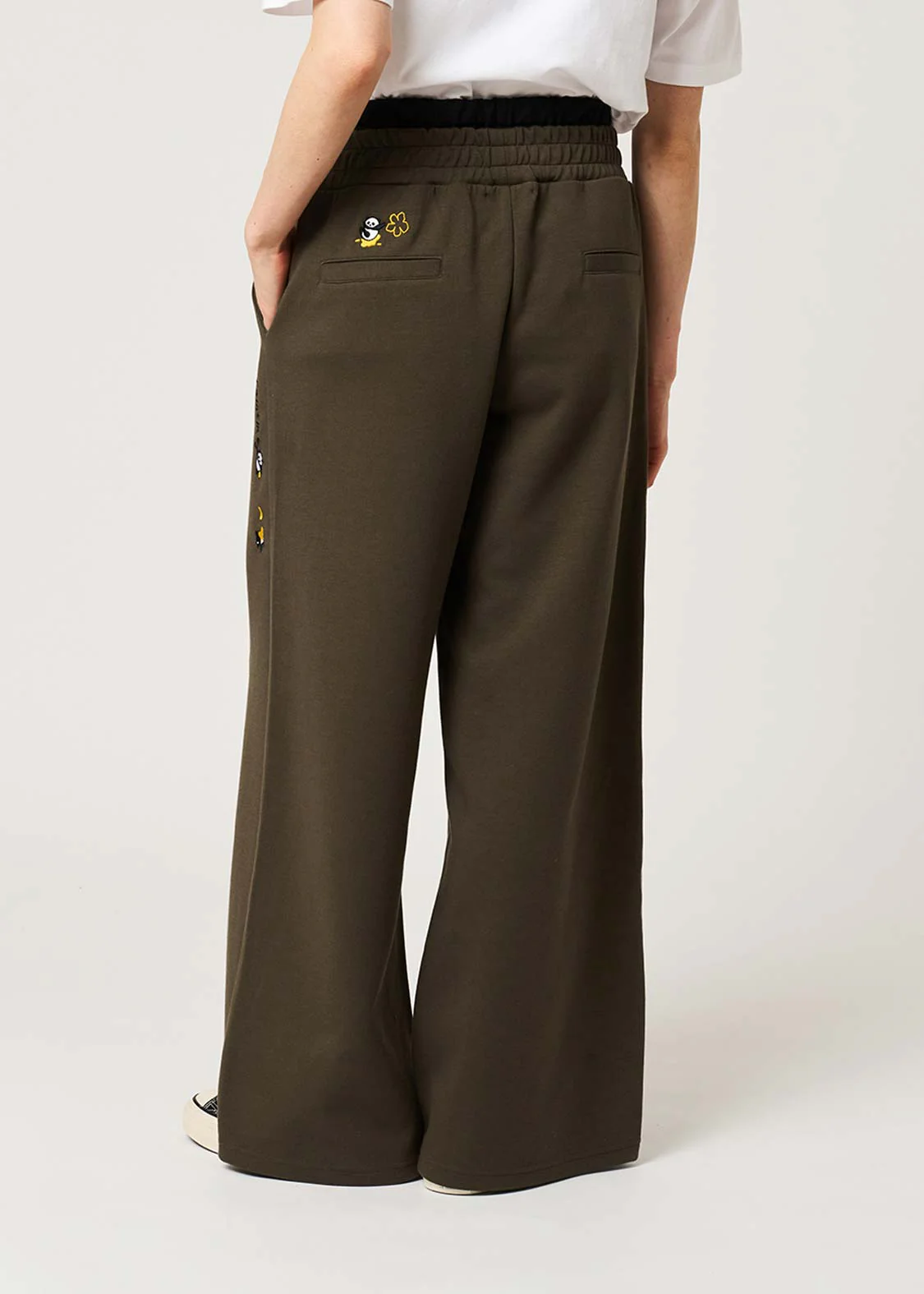 Rolling Pandas Painting | Double Waist Wide Pants - Image 7