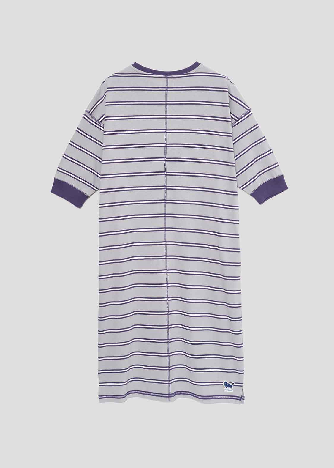 Border Short Sleeve One-Piece (Nagasugiru Trimming Poodle) - Image 3