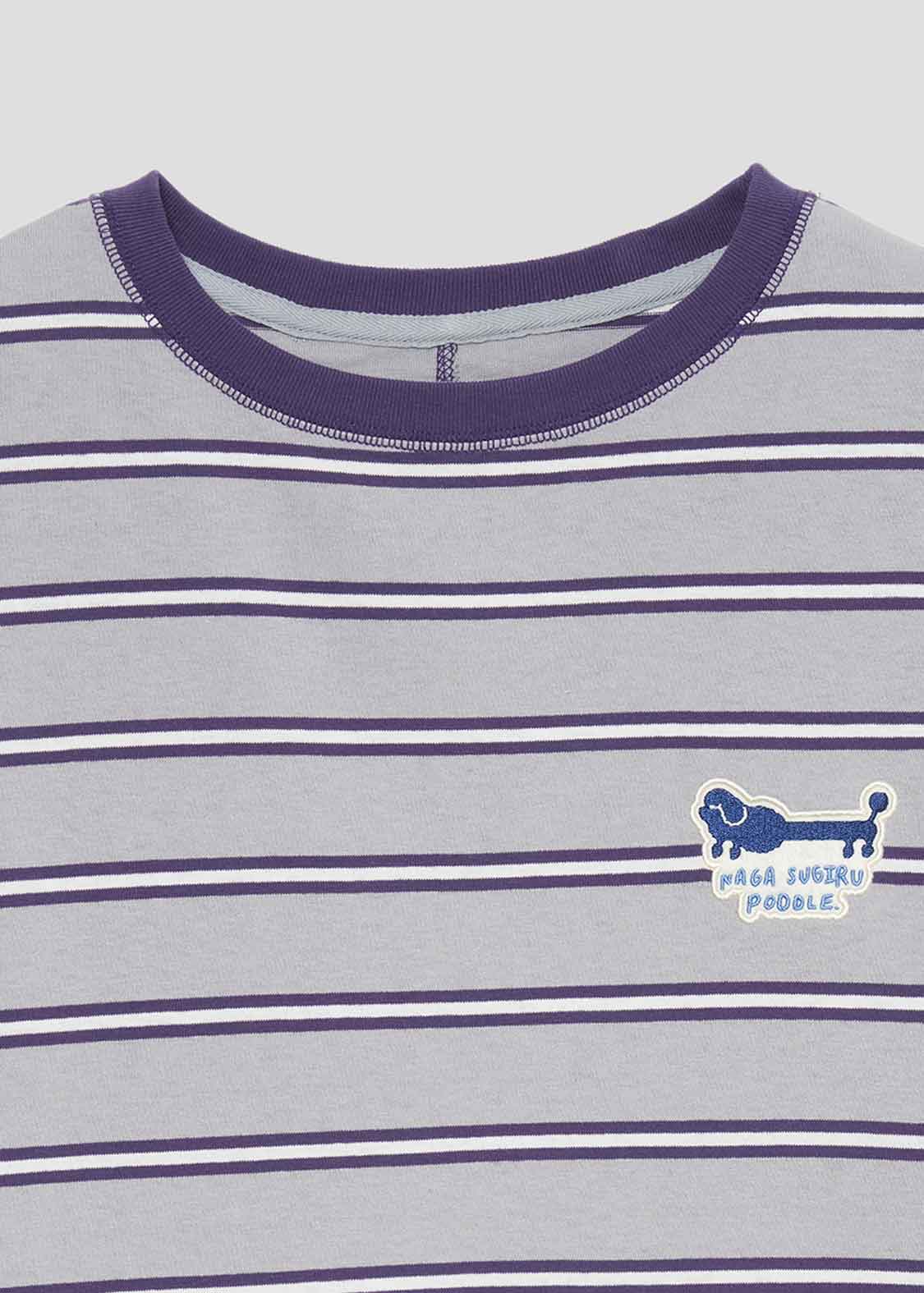 Border Short Sleeve One-Piece (Nagasugiru Trimming Poodle) - Image 4