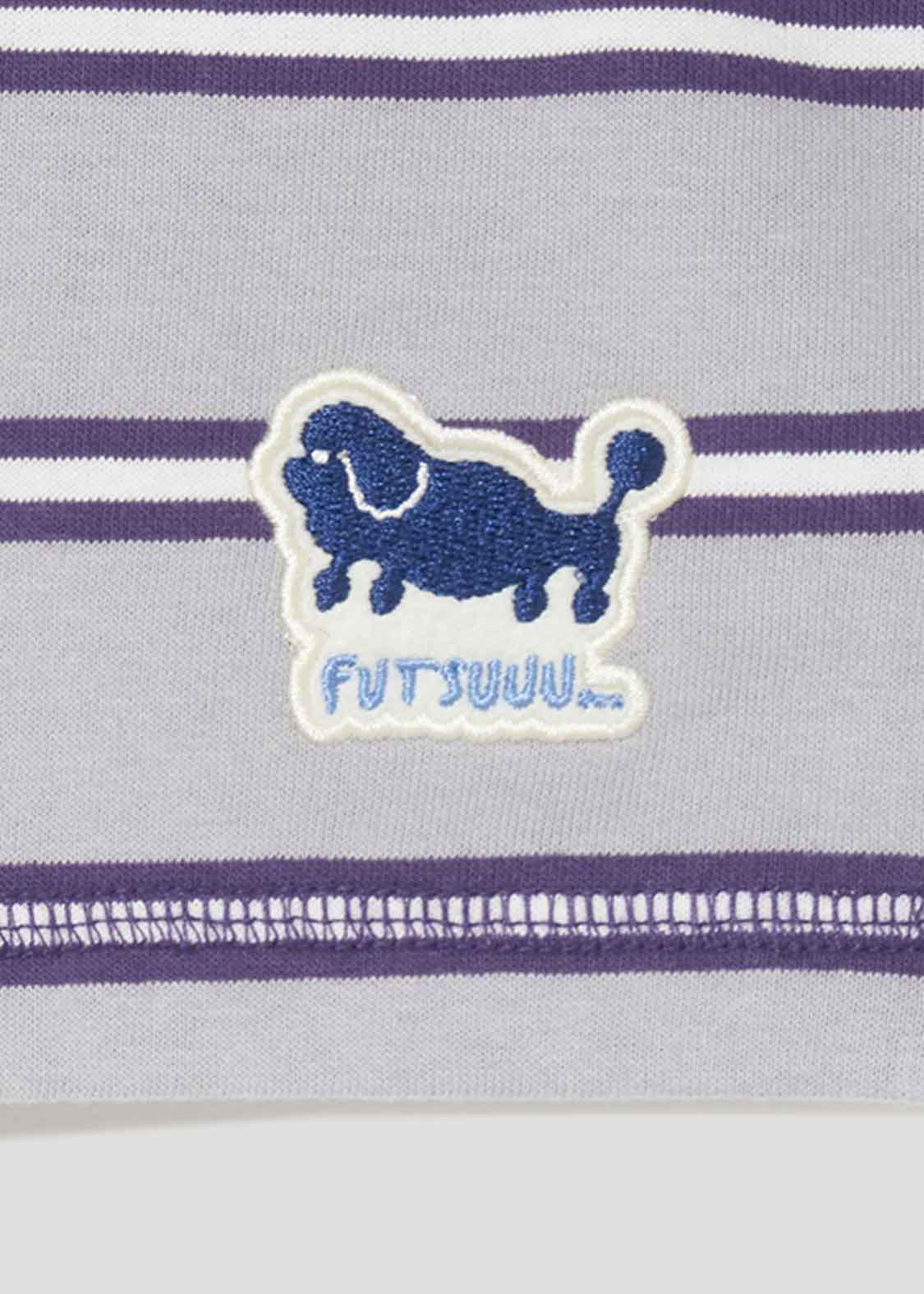 Border Short Sleeve One-Piece (Nagasugiru Trimming Poodle) - Image 5