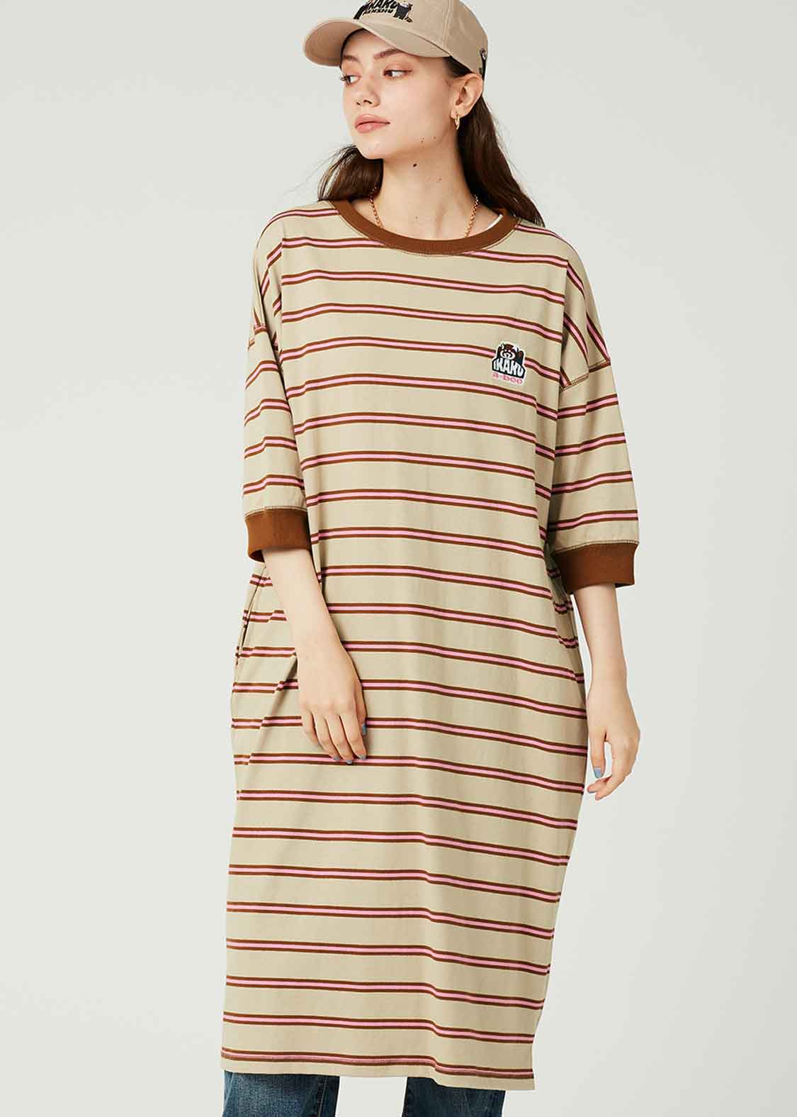 Border Short Sleeve One-Piece (Ikaku a-boo) - Image 7
