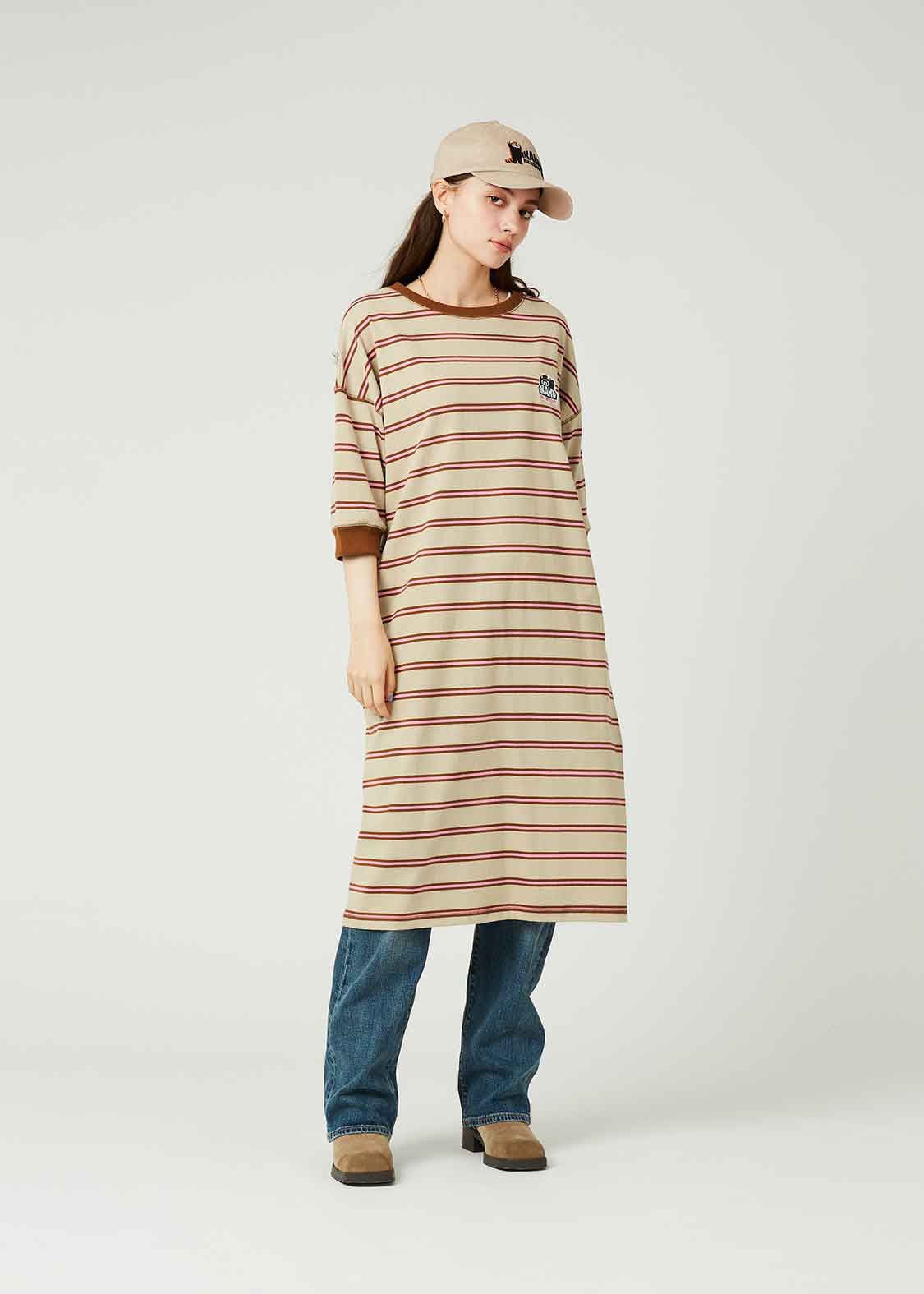 Border Short Sleeve One-Piece (Ikaku a-boo) - Image 9