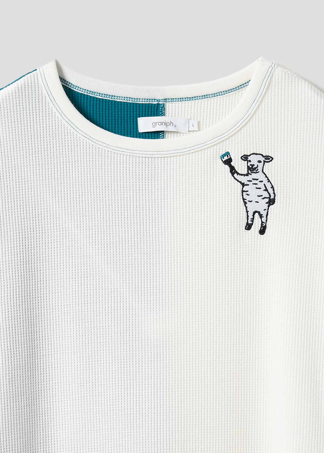 Waffle Long Sleeve One-Piece (Lamb Chop painting) - Image 4
