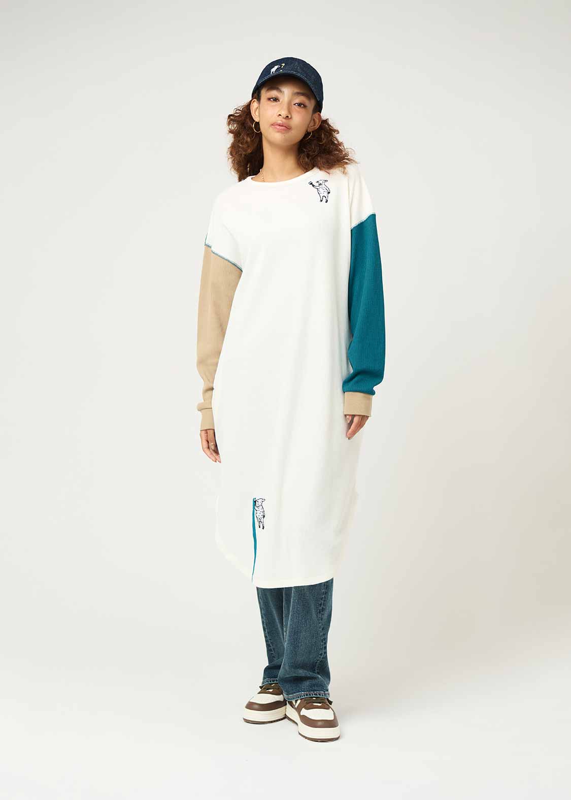 Waffle Long Sleeve One-Piece (Lamb Chop painting) - Image 9