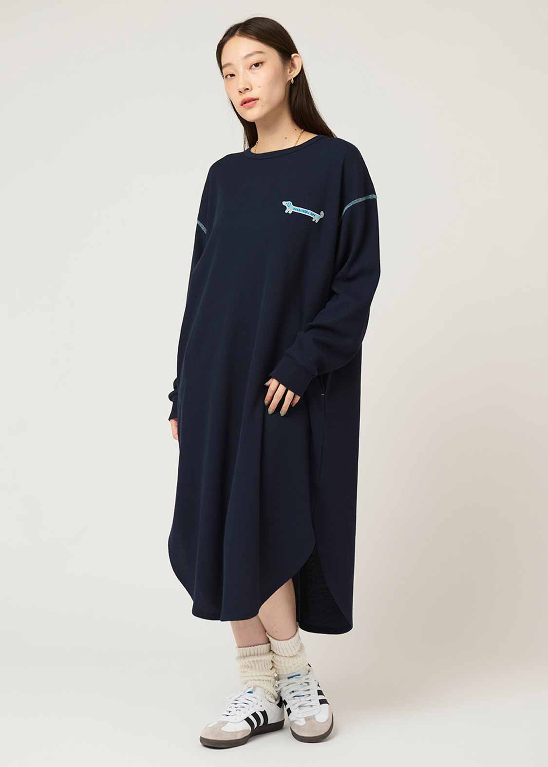 Waffle Long Sleeve One-Piece (Nagasugiru Inu) - Image 10