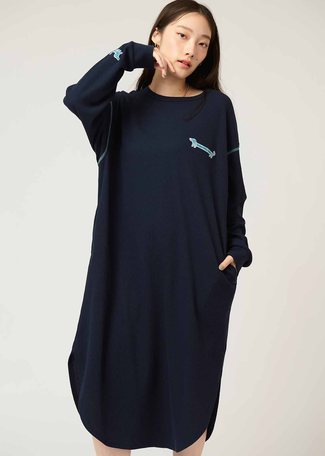 Waffle Long Sleeve One-Piece (Nagasugiru Inu) - Image 7